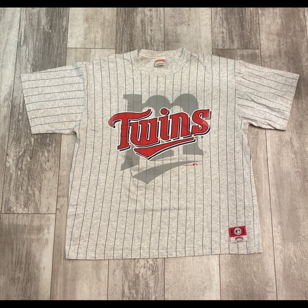 Vintage Nutmeg MLB Twins Baseball Jersey Style Tshirt Size XL Made In USA